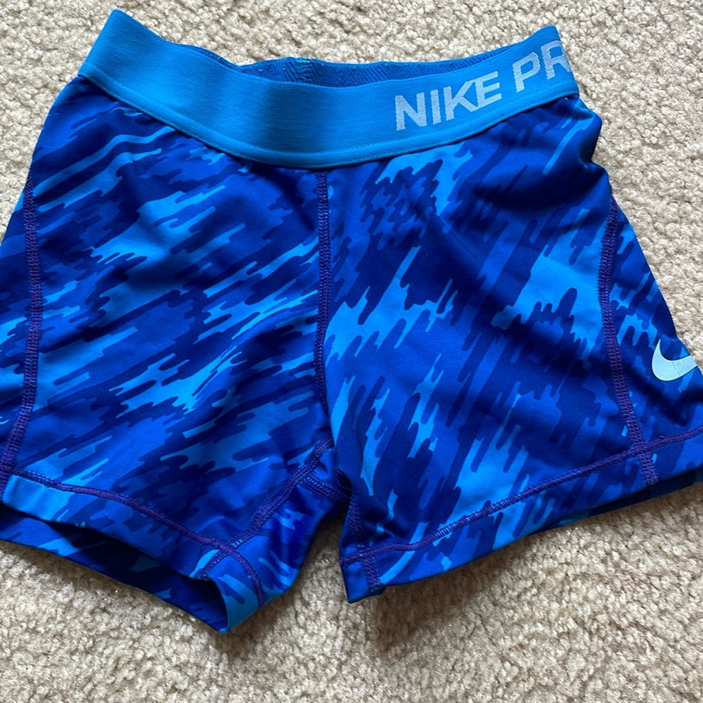 Nike pros, old version, blue patterned